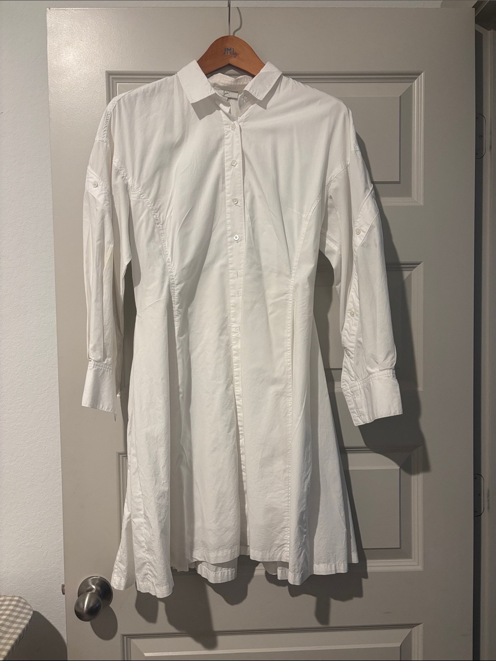 Classic White Longline Button-Down dress